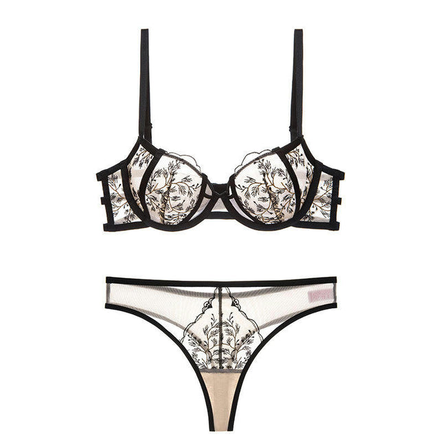 Women's Sexy Bra Set Comfortable Breathable Push Up Bra Embroidered Lace Underwear