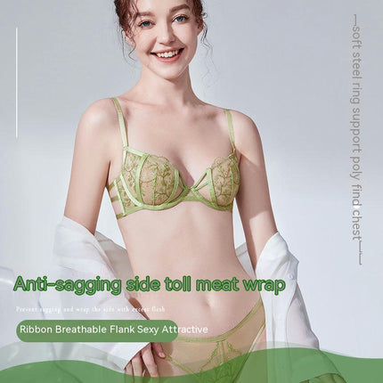 Women's Sexy Bra Set Comfortable Breathable Push Up Bra Embroidered Lace Underwear
