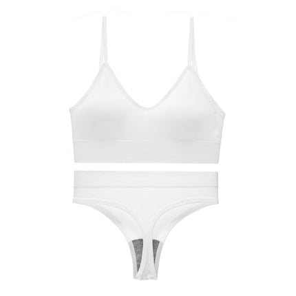 Women's Underwear Sets - Steel-ringless Sports Bra Beauty Vest Triangle Cup Yoga Thong Set