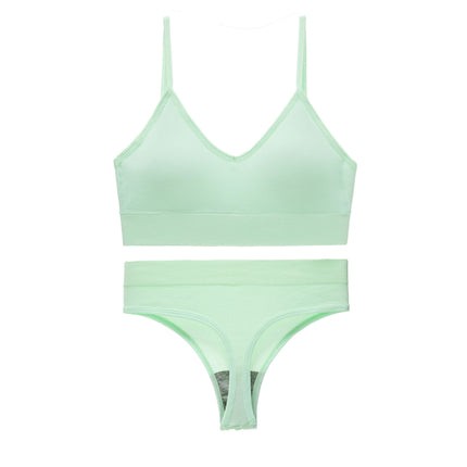 Women's Underwear Sets - Steel-ringless Sports Bra Beauty Vest Triangle Cup Yoga Thong Set