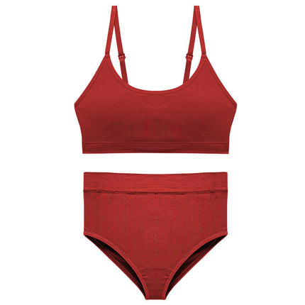 Lingerie Women No Steel Ring Sexy Camisole Beauty Vest Adjustable Bra Triangle Panty Set