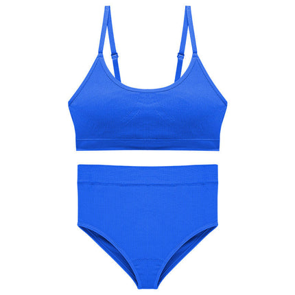 Lingerie Women No Steel Ring Sexy Camisole Beauty Vest Adjustable Bra Triangle Panty Set