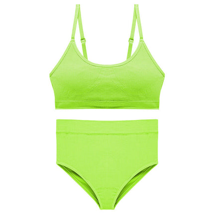 Lingerie Women No Steel Ring Sexy Camisole Beauty Vest Adjustable Bra Triangle Panty Set