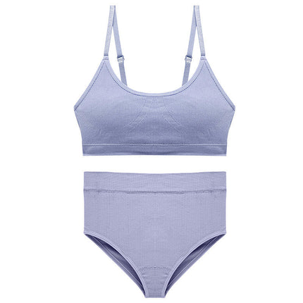 Lingerie Women No Steel Ring Sexy Camisole Beauty Vest Adjustable Bra Triangle Panty Set