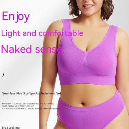 Women's 2-Piece Seamless Sports Yoga Bra Racerback Bra And Thong Set