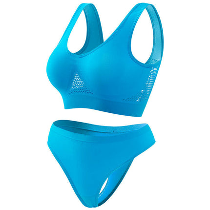 Women's 2-piece Seamless Invisible Bra Set Racerback Bra And Thong