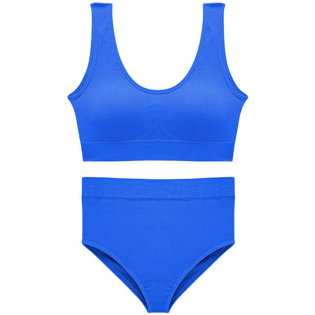 Women's Steelless Bra Underwear Set Comfortable Padded Bra Triangle Panty Two Piece Set
