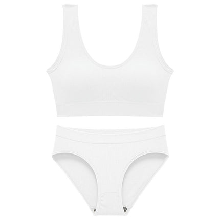 Women's Solid 2 Piece Lingerie Seamless Everyday Bra and Panty Sets Underwear Push Up Lingerie Set