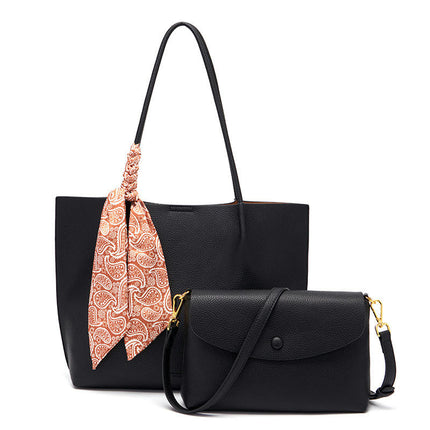 Tote Bag for Women Handbags and Crossbody Bag Waterproof PU Leather Shoulder Bags 2pcs Set