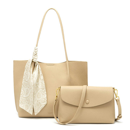 Tote Bag for Women Handbags and Crossbody Bag Waterproof PU Leather Shoulder Bags 2pcs Set
