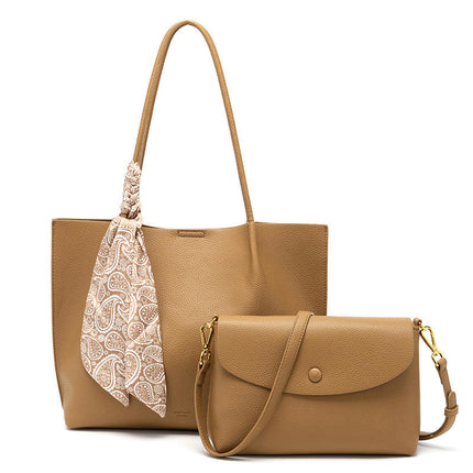 Tote Bag for Women Handbags and Crossbody Bag Waterproof PU Leather Shoulder Bags 2pcs Set