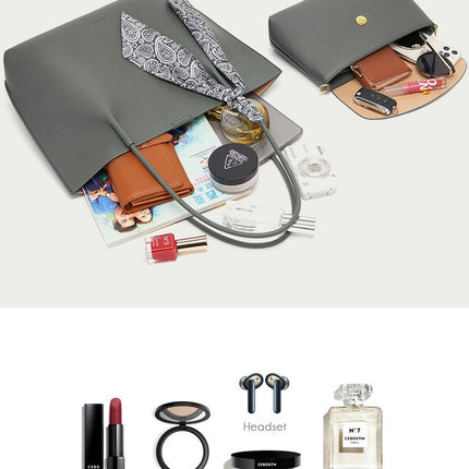 Tote Bag for Women Handbags and Crossbody Bag Waterproof PU Leather Shoulder Bags 2pcs Set