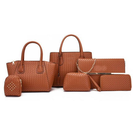 Womens 6 Pcs Handbag Set Clutch Totes Satchels Crossbody Bag Wallet Bags for Women