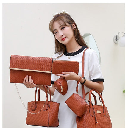 Womens 6 Pcs Handbag Set Clutch Totes Satchels Crossbody Bag Wallet Bags for Women