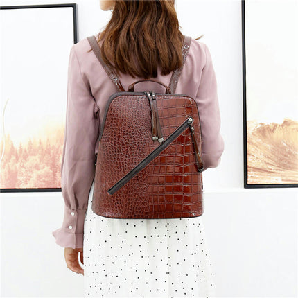 Bag For Women 6 Pcs Set Crocodile Pattern Women's Bag Backpack Shoulder Bag PU Leather Bags