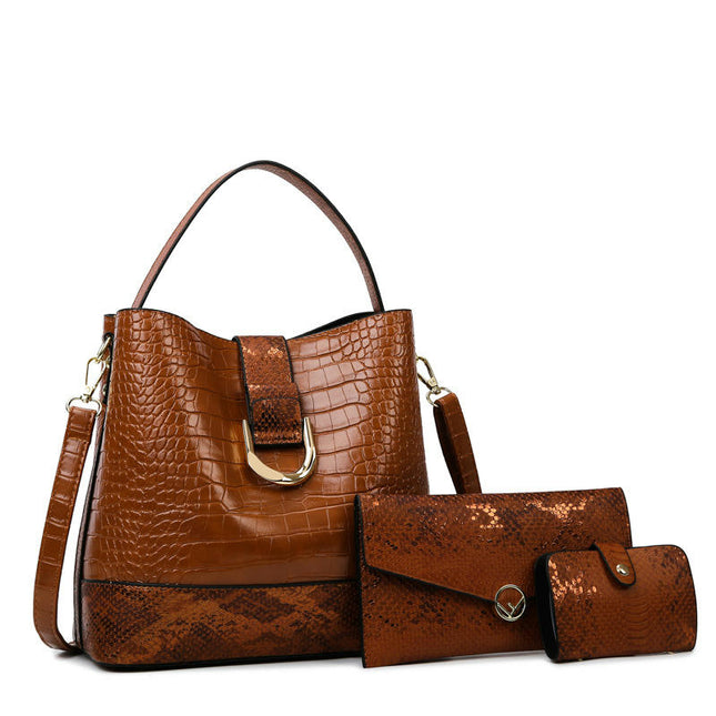 Handbag Set 3 Pcs Bags for Women Handbags Purses Ladies Shoulder Bag Crossbody Bags Leather