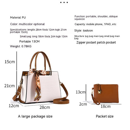 Leather Bag Set 2 Pcs Bags for Women Handbags Purses Ladies Shoulder Bag Crossbody Bags Wallets