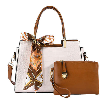 Leather Bag Set 2 Pcs Bags for Women Handbags Purses Ladies Shoulder Bag Crossbody Bags Wallets