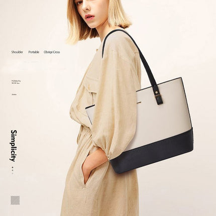 Women's Large Capacity Tote Shoulder Crossbody Bag 3 Pcs Tote Purse Handbags Leather Satchel Bag