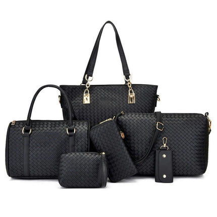 6 Pcs Large Crossbody Bags Ladies Shoulder Handbags Purse and Wallet Set for Women Totes Purses