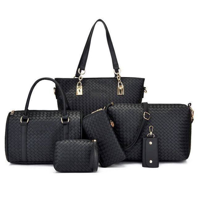 6 Pcs Large Crossbody Bags Ladies Shoulder Handbags Purse and Wallet Set for Women Totes Purses
