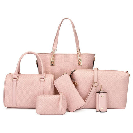 6 Pcs Large Crossbody Bags Ladies Shoulder Handbags Purse and Wallet Set for Women Totes Purses