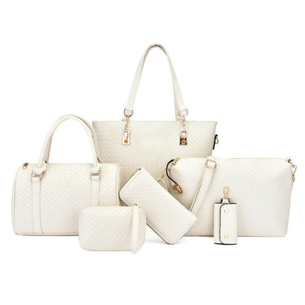 6 Pcs Large Crossbody Bags Ladies Shoulder Handbags Purse and Wallet Set for Women Totes Purses