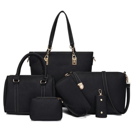Women Ladies 6 Pcs Handbag Set Totes Satchels Crossbody Shoulder Bags and Purse Clutch