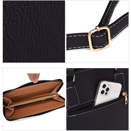 Women Ladies 6 Pcs Handbag Set Totes Satchels Crossbody Shoulder Bags and Purse Clutch