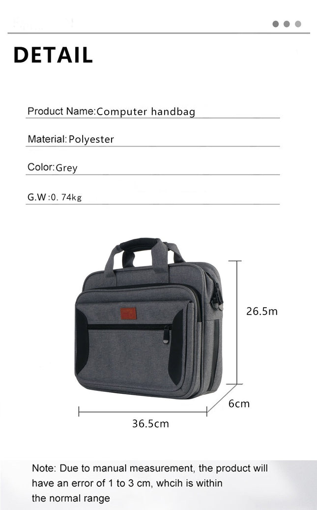 Laptop Sleeve Bag Large Capacity Notebook Laptop Bag Handbag Waterproof Computer Bag