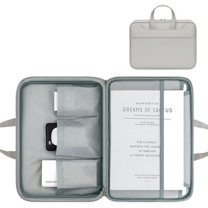 Portable Laptop Bag PU Leather Laptop Sleeve Handbag for Men and Women Waterproof Computer Bag