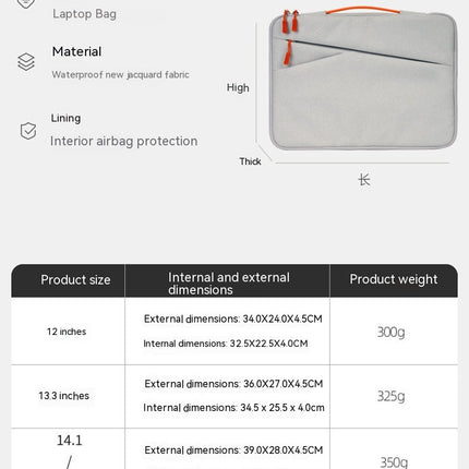 Laptop Bag Suitable for 15.6-inch Shockproof Laptop Sleeve Bag Carrying Case Sleeve Handbag Laptop Bag