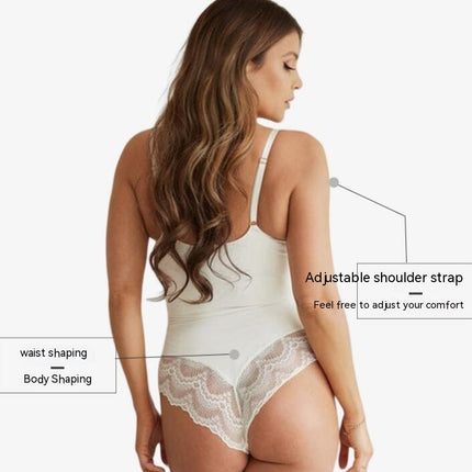 Lace Shapewear Bodysuit Women V Neck Tummy Control Backless Tank Tops Body Suit Thongs