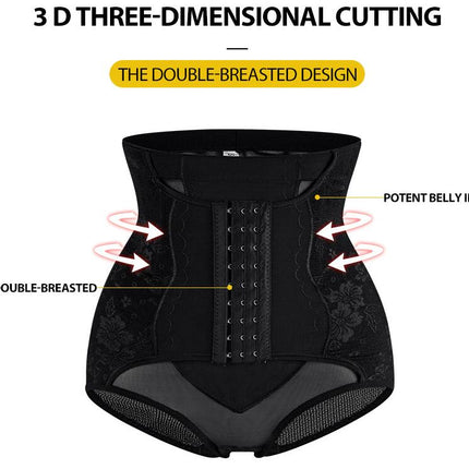 Tummy Tuck Pants for Women Waist Tightening Tummy Lifting Hip Girdle Pants Large Size Triangle with Buckle Shaping Pants