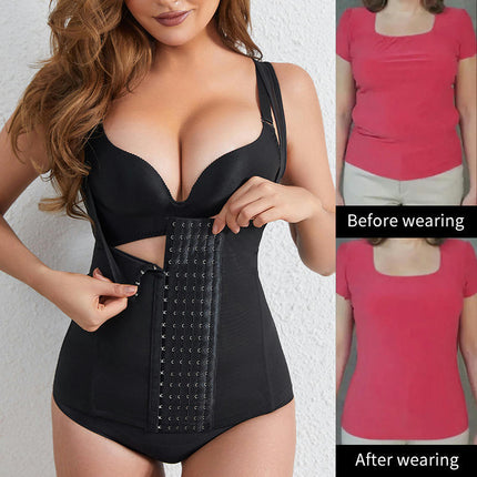 Women's Underbust Waist Training Steel Boned Shapewear Corseted Tummy Tightening Chest Tightening Vest