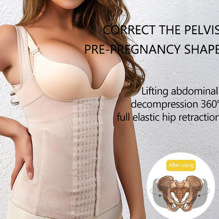 Women's Underbust Waist Training Steel Boned Shapewear Corseted Tummy Tightening Chest Tightening Vest