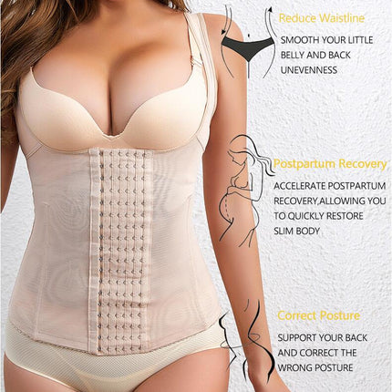 Women's Underbust Waist Training Steel Boned Shapewear Corseted Tummy Tightening Chest Tightening Vest