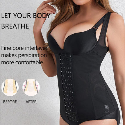 Women's Underbust Waist Training Steel Boned Shapewear Corseted Tummy Tightening Chest Tightening Vest