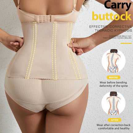 Women's Waist Trainer Waist Shaping Belt Trimmer with Steel Bones and Adjustable Hooks