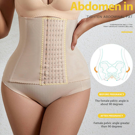 Women's Waist Trainer Waist Shaping Belt Trimmer with Steel Bones and Adjustable Hooks
