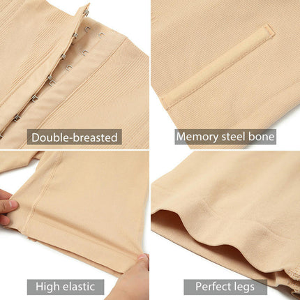 Women's Hip Lifting Body Shaping Shorts High Waisted Buckle Adjustable Seamless Flat Waistband Pants