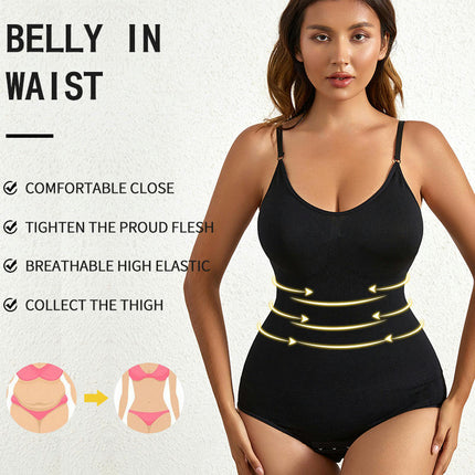 Women's One-piece Tummy Control Body Shaper Round Neck Seamless Butt Lift Full Body Shaper