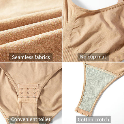 Women's One-piece Tummy Control Body Shaper Round Neck Seamless Butt Lift Full Body Shaper