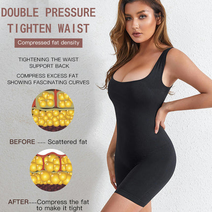 Women's Shaping Mid-Thigh Bodysuit Tummy Control Shapewear Seamless Sculpting Body Shaper
