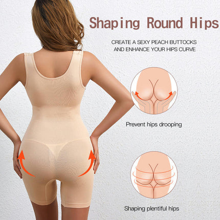Women's Shaping Mid-Thigh Bodysuit Tummy Control Shapewear Seamless Sculpting Body Shaper