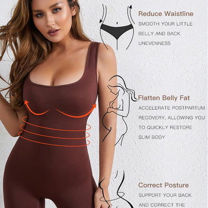 Women's Shaping Mid-Thigh Bodysuit Tummy Control Shapewear Seamless Sculpting Body Shaper