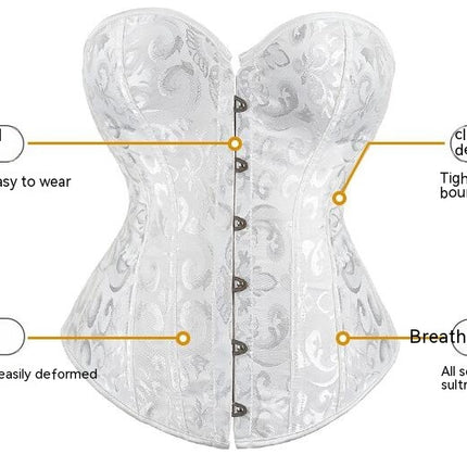 Women's Plus Size Satin Overbust Lace up Boned Corsets Shapewear
