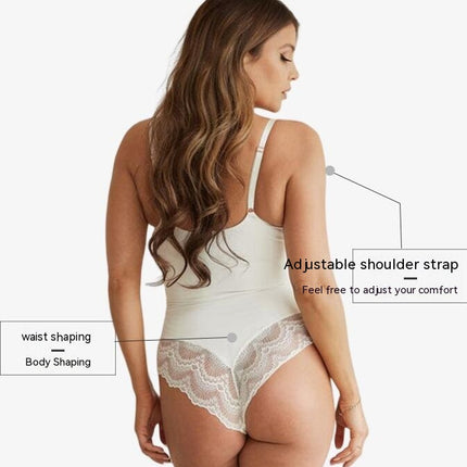 Lace Bodysuit for Women Tummy Control Shapewear V-Neck Sleeveless Tops Backless Camisole Jumpsuit