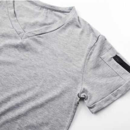 Men's Short Sleeve T-Shirt Fashionable Casual Cotton V-Neck T-Shirt 1