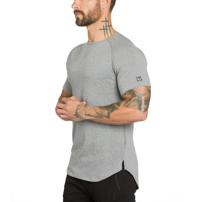 Men's T Shirt Short Sleeve Outdoor Round Neck Running Top Lightweight Sports T Shirt